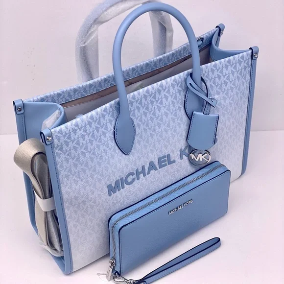 MICHAEL KORS Mirella Medium Ombré Logo Tote Bag and Continental Wallet Set - Picture 5 of 12